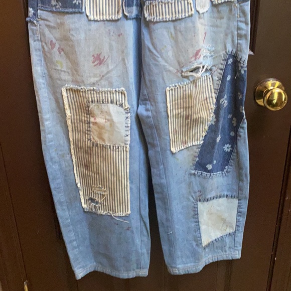 Free People Azalea Patchwork Blue Jeans Daisy Blue size 28 - Picture 8 of 14